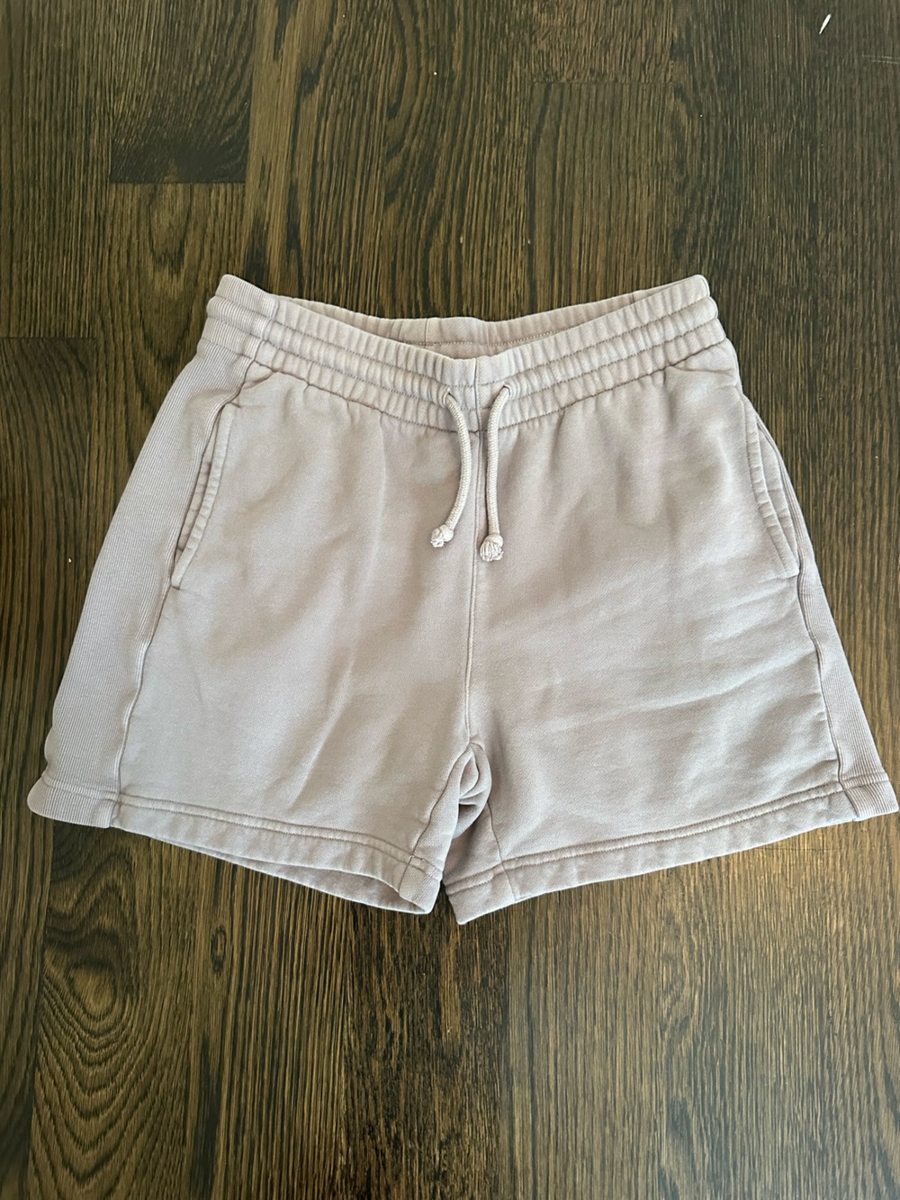 Aritzia TNA Women's Taupe Drawstring Athletic Shorts Cozy Boyfriend Fit